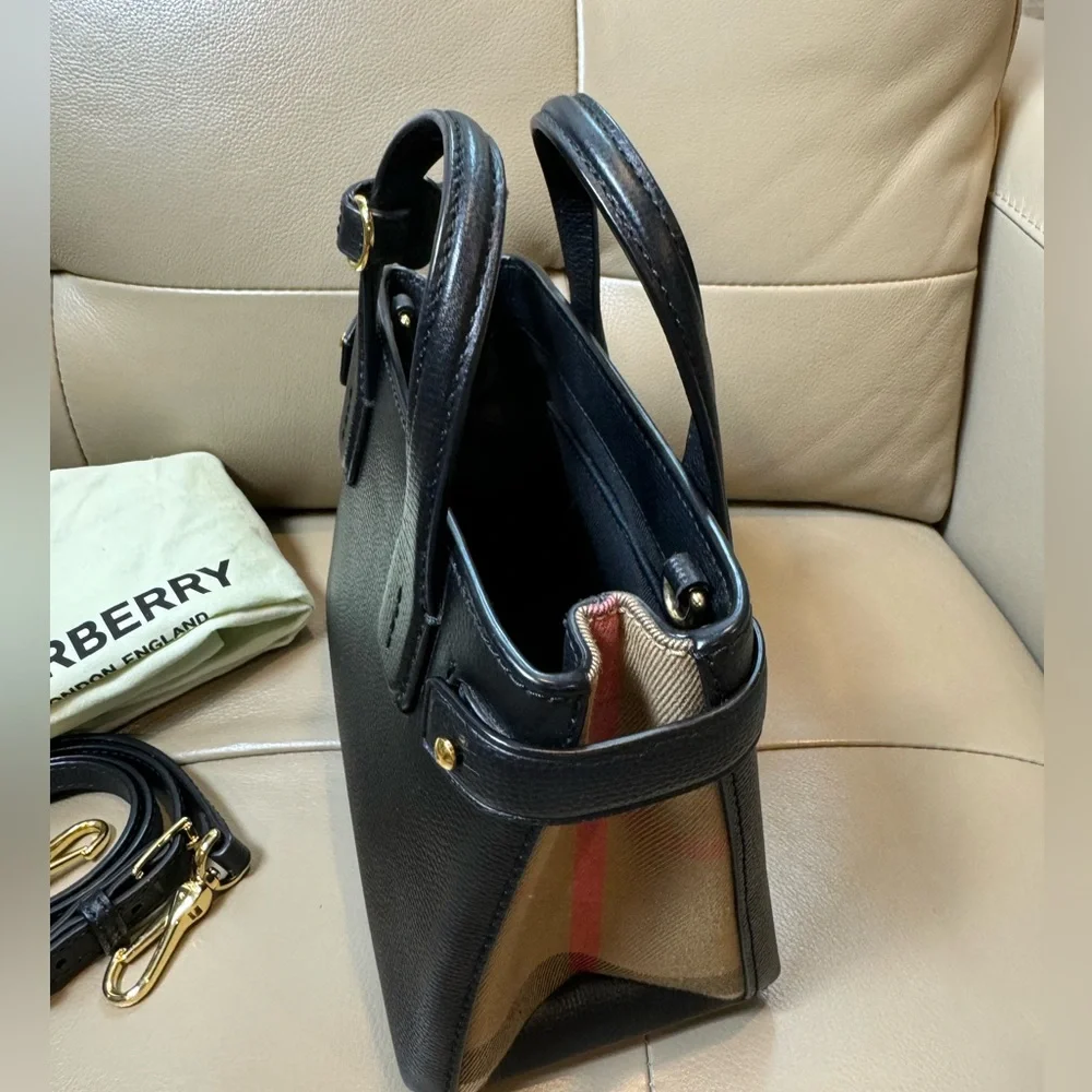 Burberry Banner tote black with nova check - Picture 6 of 10